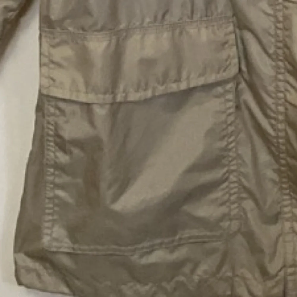 Coach Tan Lightweight Drawstring Waist WIndbreaker Jacket Women's Large Utility